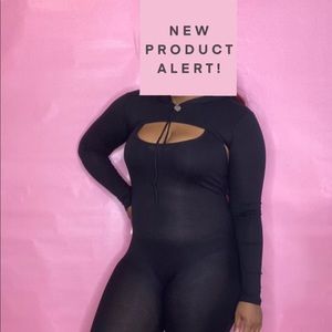 2pc Jumper set with crop hoodie